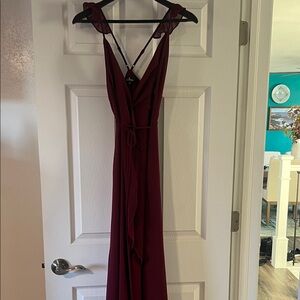 Lulu's Deep Burgundy Backless Dress